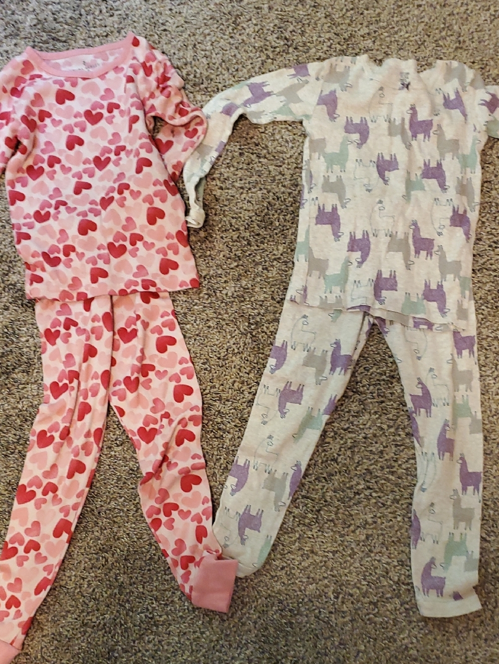 Laura Ashley Girls Pink and Red Heart Pajama Set